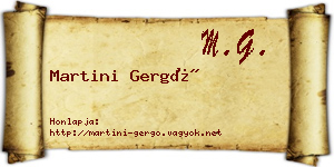Martini Gergő névjegykártya